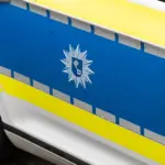 Seitliche Detailansicht eines Bremer Streifenwagens